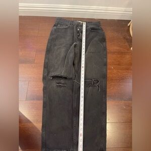 nwot free people button fly Black Distressed Jeans 27